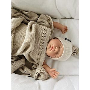 Paturica crosetata din bambus si bumbac 80x100 Daisy Coffee imagine