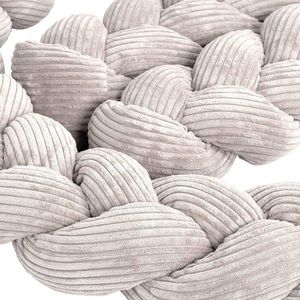 Protectie laterala pentru patut MeowBaby bumper impletit Aesthetic ecru 200 cm imagine