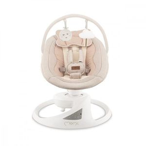 Balansoar electric pentru bebelusi Momi Pearl Beige cu sezut rotativ 360 grade imagine