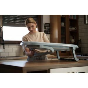 Cadita pliabila cu dop de scurgere si termometru Tega Baby Morning Sky imagine