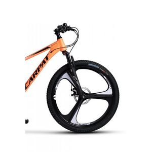 Bicicleta MTB Carpat Evolution C26313M PortocaliuNegru 26 inch, cadru din aluminiu, frana mecanica pe disc, suspensie pe arc imagine