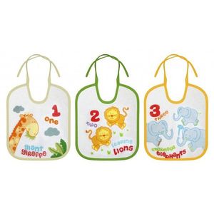 Set 3 bavete nou-nascut, small, bumbac, inchidere cu snur imagine