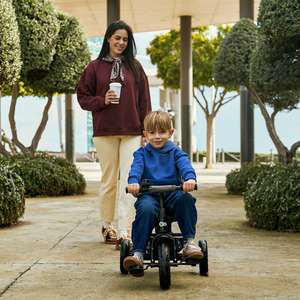 Tricicleta pentru copii KinderKraft Aston 2 Plus Blue, rotatie 360, maner reglabil, greutate admisa 25 kg imagine