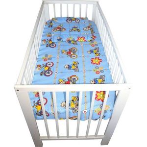 Lenjerie din bumbac cu 3 piese pentru patut Novokids Ursulet pe bicicleta imagine