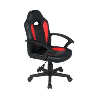 Scaun ergonomic de birou Novokids Gamer Mini Rosu cu Negru, rotatie 360 grade, inaltime reglabila 117-127 cm, latime 60 cm, greutate admisa 120 kg imagine