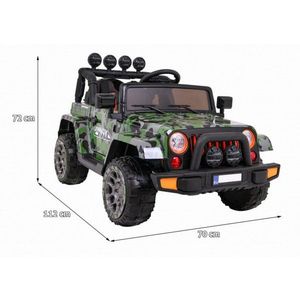 Masinuta electrica pentru copii Novokids Jeep 4x4 Pro Camouflage, acumulator 12V, 3-8 ani, melodii si lumini, 2 viteze, greutate admisa 30 kg imagine