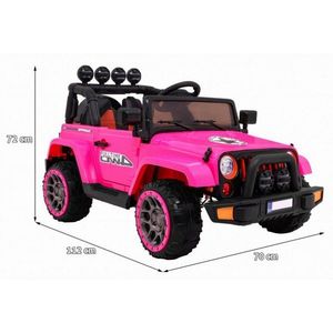 Masinuta electrica pentru copii Novokids Jeep 4x4 Pro Roz, acumulator 12V, 3-8 ani, melodii si lumini, 2 viteze, greutate admisa 30 kg imagine
