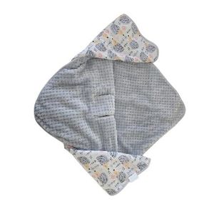 Paturica de infasat cu urechiuse pentru scaun auto 80x80 cm Grey Hedgehog imagine