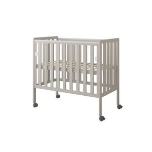Patut din lemn Nichiduta Bambi Cashmere 100x50 cm cu laterala culisanta, roti cu blocare, margine din silicon pentru protectie dintisori, design modern, margini rotunjite, 3 nivele de reglare somiera, vopsele si materiale sigure imagine
