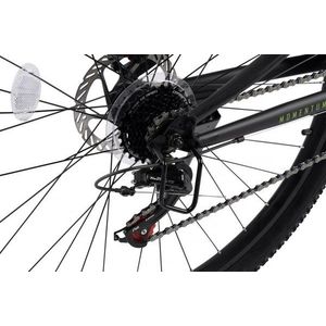 Bicicleta MTB-Full Suspension Velors Trail V24271D VerdeNegru 24 inch, echipare Shimano, 21 viteze, manete secventiale, frane disc mecanice imagine