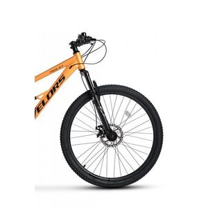 Bicicleta MTB-Full Suspension Velors Trail V26271D PortocaliuNegru 26 inch, echipare Shimano, 21 viteze, manete secventiale, frane disc mecanice imagine