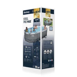 Piscina ovala Bestway Steel Pro Max 488x305x107 cm imagine