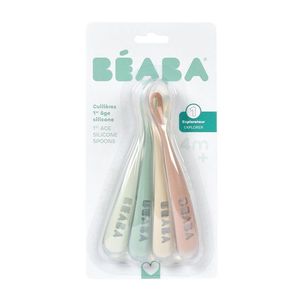 Set 4 lingurite silicon Beaba Natural +4 luni imagine