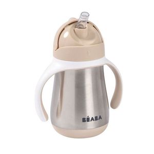 Cana cu pai din inox Beaba 250 ml Clay imagine