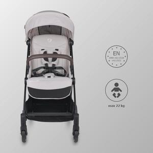 Carucior sport autofold Coccolle Melia Pearl Mist, cadru aluminiu anodizat, copertina XXL cu protectie UV 50+, pozitie verticala dupa pliere, certificat pana la 22 kg imagine