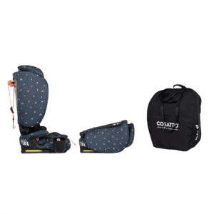 Scaun auto pentru copii i-Size 76-150 cm Cosatto On The Go Doodle Days cu sistem Isofix si Top-Tether, testare ADAC, pliere compacta, geanta de transport imagine