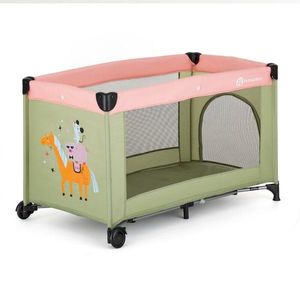 Patut pliabil pentru copii PetiteMars Koot Boho 120x60 cm cu roti, functie de tarc, pliere compacta, include geanta de transport, intrare laterala cu fermoar, greutate admisa 15 kg, 0-30 luni imagine