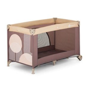 Patut pliabil pentru copii PetiteMars Nyja Mocha 120x60 cm cu roti, functie de tarc, pliere compacta, include geanta de transport, intrare laterala cu fermoar, greutate admisa 15 kg, 0-30 luni imagine