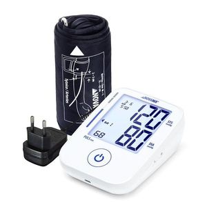 Tensiometru electronic de brat Novama Prime+ White, masurare in timpul umflarii mansetei, detectarea aritmiei, memorie 2x100 masuratori, manseta reglabila 22-42 cm, alimentator USB inclus imagine