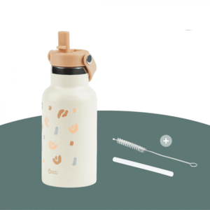 Sticla termoizolanta din inox Babymoov Little explorer animal print ivory imagine