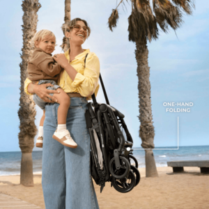 Carucior pentru copii Kinderkraft Indy 3 Urban Grey cu spatar si suport pentru picioare reglabile, cadru din aluminiu, curea de transport, greutate admisa 15 kg imagine