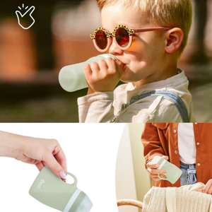 Sticla ergonomica Babymoov din silicon verde capacitate 150 ml imagine