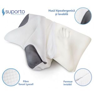 Husa de schimb pentru perna ortopedica cervicala cu extensii imagine