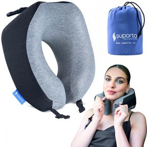 Perna de calatorie neagra Suporto Travel Companion din spuma cu memorie imagine