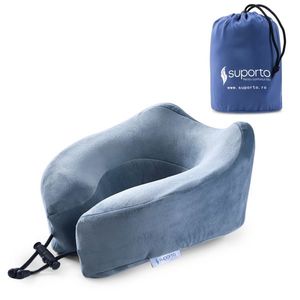 Perna de calatorie gri arcuita cu suport inalt Suporto Travel din spuma cu memorie imagine