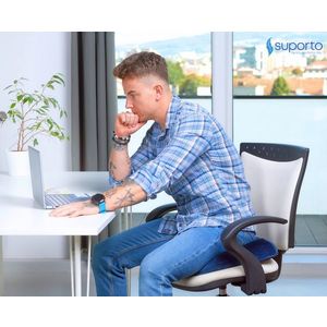 Perna ortopedica pentru sezut Navy Blue din spuma cu memorie cu suport pentru coccis Suporto imagine