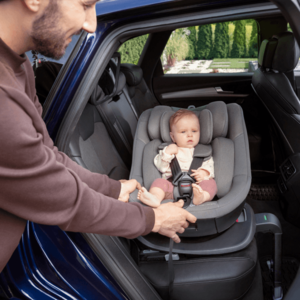 Scaun auto Kinderkraft I-Guard Airflow Black 40-105 cm, cu rotatie 360, indicatori de instalare, sistem isofix si picior de sprijin imagine