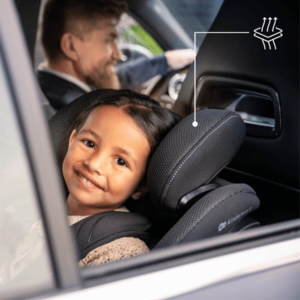 Scaun auto Kinderkraft I-Guard Airflow Pro Black 61-105 cm, rotatie 360, spatar reglabil, sistem isofix si picior de sprijin imagine