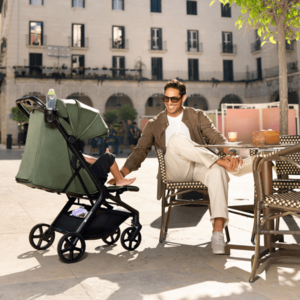 Carucior pentru copii Kinderkraft Nubi 3 Mystic Green autopliabil, cadru din aluminiu, greutate admisa 22 kg, accesorii incluse imagine