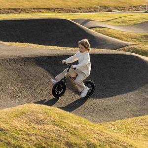 Bicicleta copii fara pedale Balance bike Qplay Racer Platinum de la 3 ani pana la 30 kg, cadru usor de magneziu, reglabil, sa comoda, acoperita cu piele ecologica, roti de cauciuc gonflabil imagine