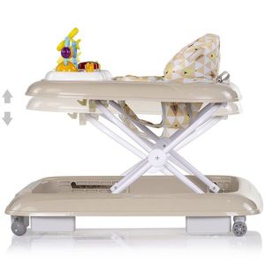Premergator pentru copii Chipolino Baby Steps Beige cu panou de joaca, inaltime reglabila si tavita detasabila imagine