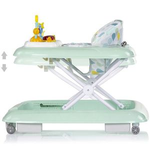 Premergator pentru copii Chipolino Baby Steps Mint cu panou de joaca, inaltime reglabila si tavita detasabila imagine