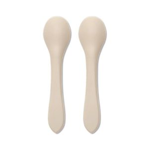 Set 2 lingurite din silicon natural Beige imagine
