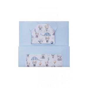Set paturica si pernuta Bocioland Waffle Bunny 75x100 cm, realizat din bumbac 100, recomandat de la nastere imagine