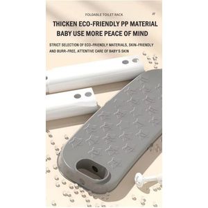 Reductor toaleta pentru copii Little Mom Grey, pliabil, reglabil, colac detasabil PVC, cu suprafete anti-alunecare, manere ergonomice, protectie anti-stropire, compatibilitate universala imagine