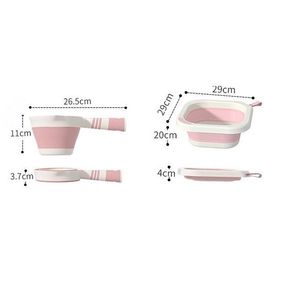 Set de baita 5 in 1 Premium pentru bebelusi Little Mom Comfort Care pink, Cadita pliabila cu termometru integrat, Hamac moale ergonomic si accesorii de imbaiere incluse imagine