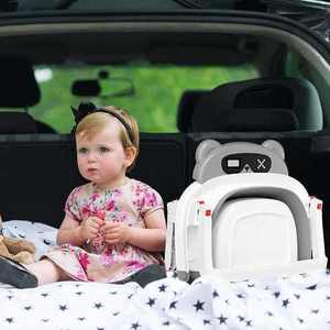 Cadita bebelusi ultrapliabila Little Mom grey, cu termometru incorporat, dop de scurgere termostatic, picioare antiderapante, Hamac cu design ergonomic inclus imagine