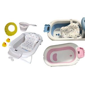 Cada pliabila bebe Little Mom cu suport, pernuta anatomica, termometru si accesorii complete Roz imagine