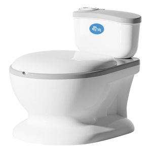 Olita muzicala pentru copii Little Mom Grey, model educativ, design realist tip minitoaleta, adaptor moale din spuma PU, capac rabatabil, vas colector detasabil imagine