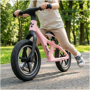 Bicicleta fara pedale pentru copii Malplay Pink, cu saua reglabila, roti 12 inch din PU, 55 x 89 x 42 cm imagine