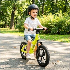 Bicicleta fara pedale pentru copii Malplay Lemon, cu saua reglabila, roti 12 inch din PU, 55 x 89 x 42 cm imagine