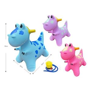 Jucarie gonflabila pentru copii Malplay Pink Dino, din cauciuc rezistent cu pompa inclusa, dimensiune 50 x 52 x 26 cm imagine
