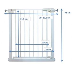 Poarta de siguranta din metal R-Sport S0 alb 79-83.5 cm imagine