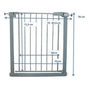 Poarta de siguranta din metal R-Sport S0 gri 79-83.5 cm imagine