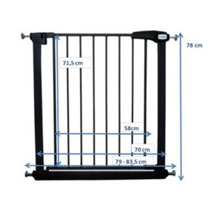 Poarta de siguranta din metal R-Sport S0 negru 79-83.5 cm imagine