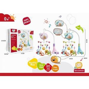 Carusel muzical pentru patut copii Malplay Blue, cu sistem de prindere universal si 5 pandative suspendate imagine